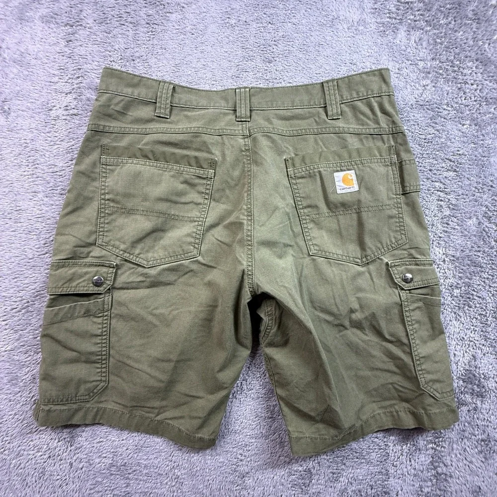 Carhartt Rugged Flex Canvas Relaxed Fit Cargo Shorts Men 36 Olive Green Workwear